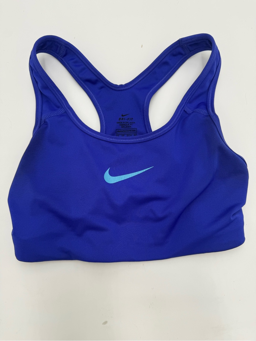 Nike Dri-FIT Sports Bra XS Blue Racerback Medium Support Athletic Workout